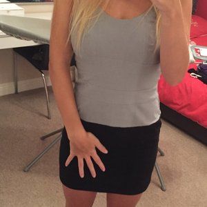 Guess bodycon two tone grey black short dress M